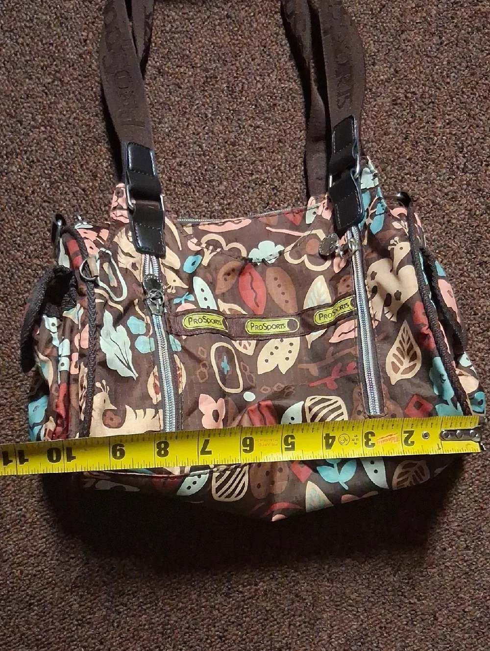 LeSportsac Brown Multicolored Floral Purse W/ Crossbody Strap